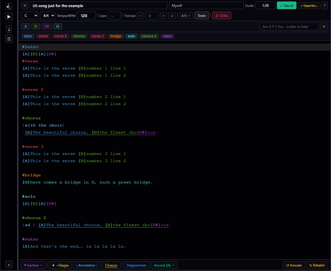 Zone de saisie GigFlow Editor