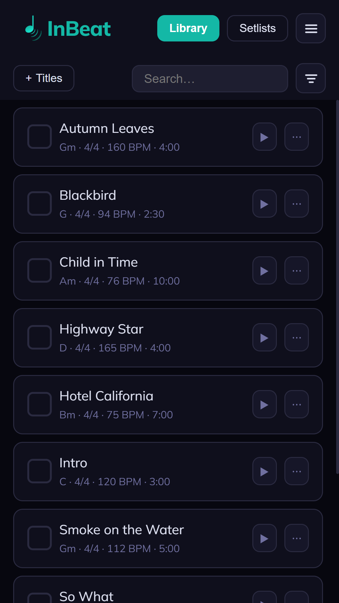 InBeat — Library