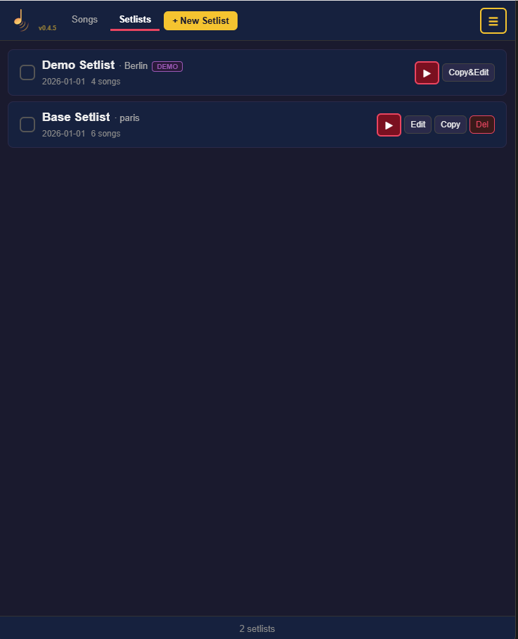 Setlists GigFlow Live
